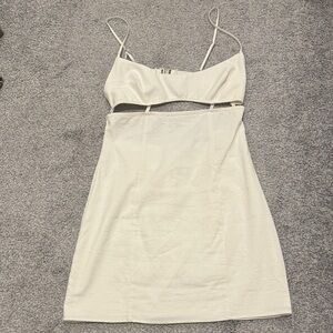 Elegant Cream Spaghetti Strap Dress